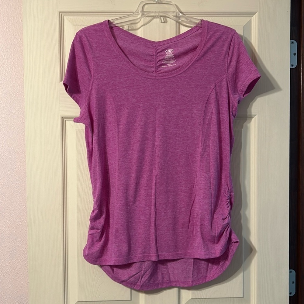 Athletic Works Heathered Purple Ruched Shirt XXL